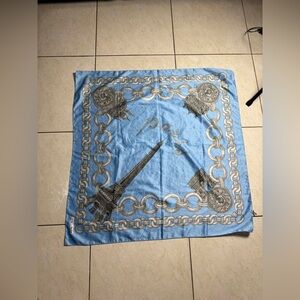 Vintage Eiffel Tower Blue Gray J Mico Sancho Paris France Scarf
